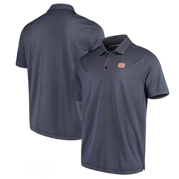 Cutter & Buck Shirts Auburn Tigers Ncaa Cascade Melange Stripe Polo